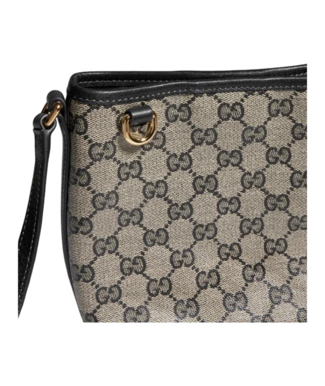 GUCCI Бежевая сумка через плечо из канвы, фото 5