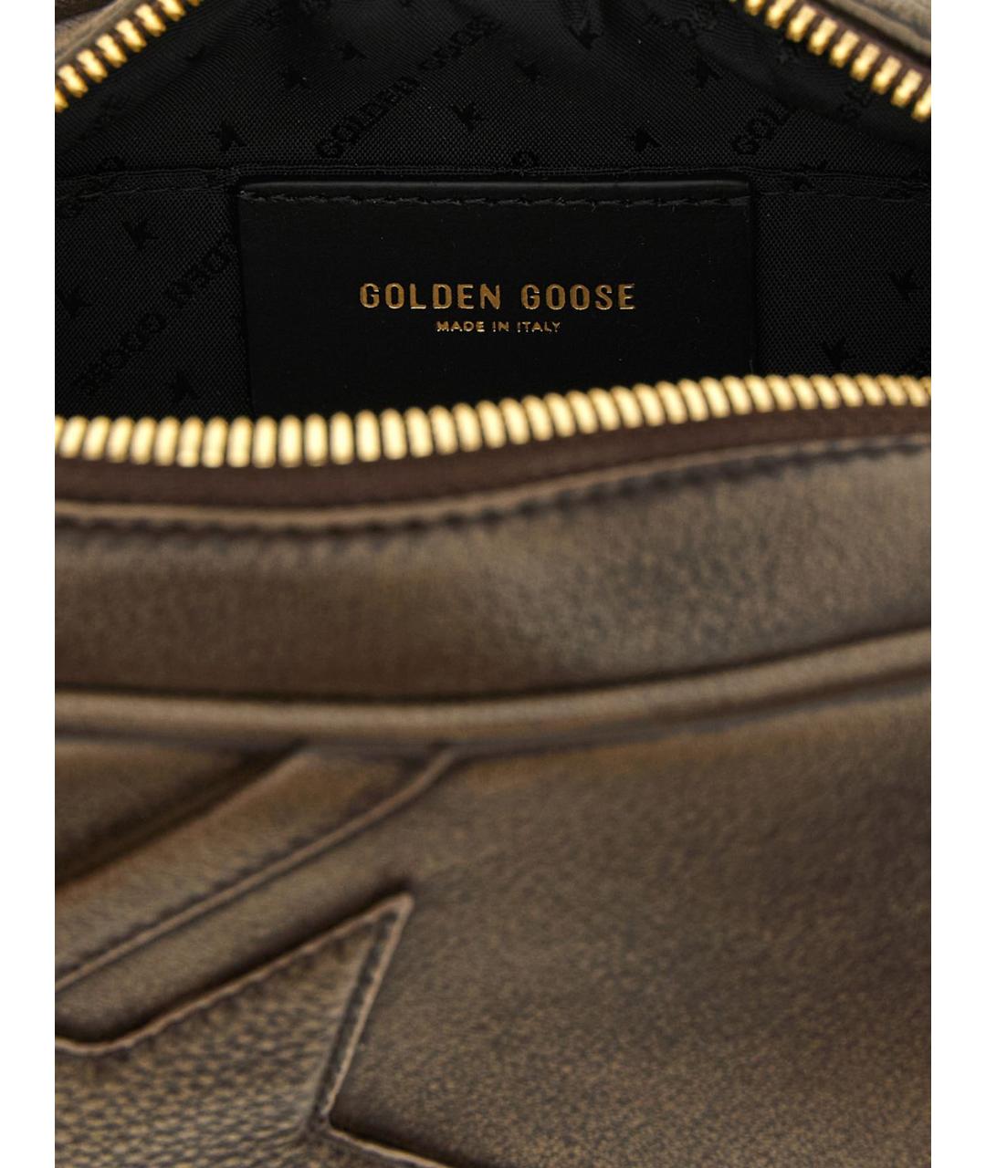 GOLDEN GOOSE Коричневая кожаная сумка через плечо, фото 4
