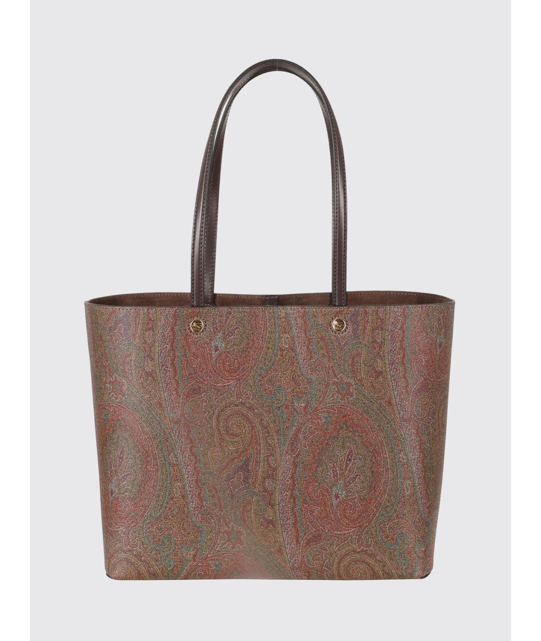 ETRO Коричневая кожаная сумка тоут, фото 4