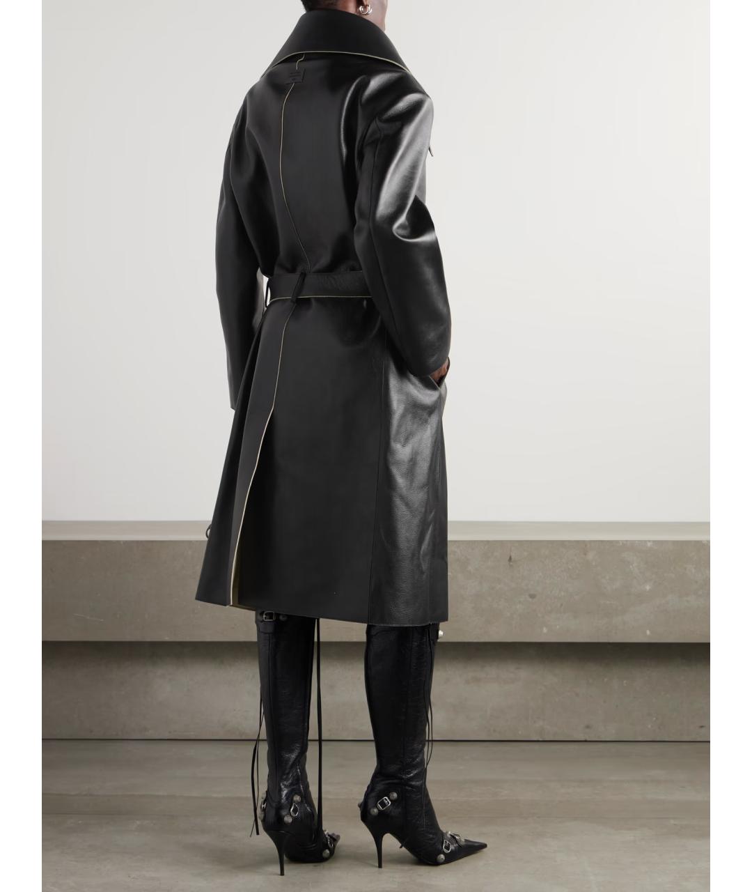 ACNE STUDIOS Черный кожаный тренч/плащ, фото 4
