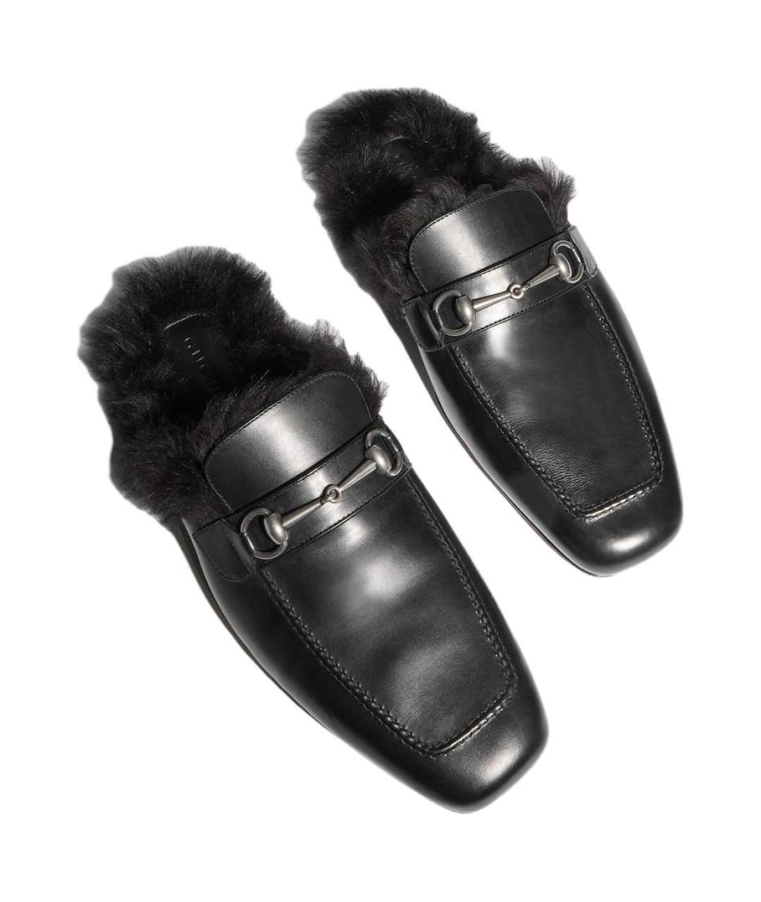 GUCCI Черные кожаные туфли, фото 5