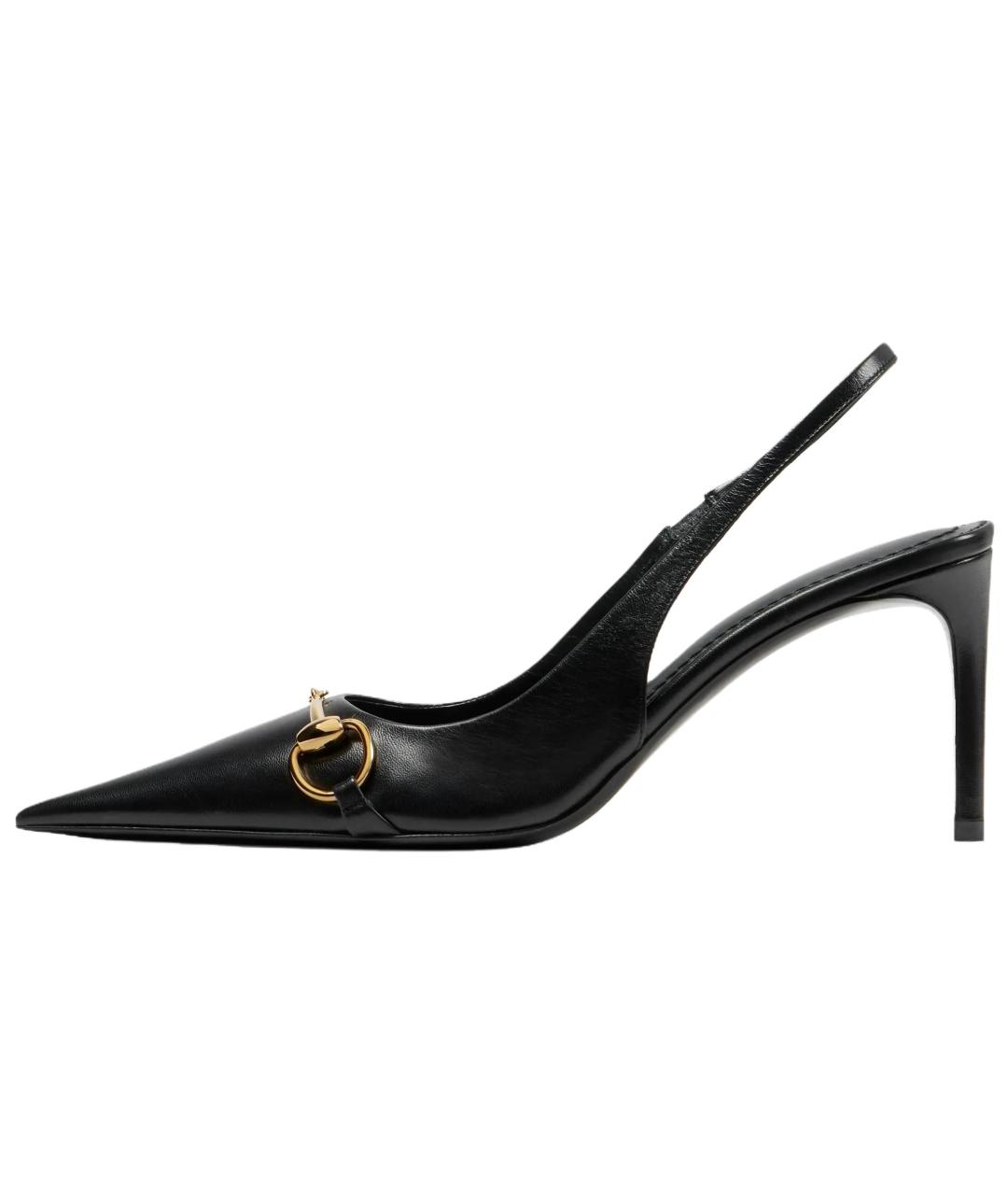 GUCCI Черные кожаные туфли, фото 2