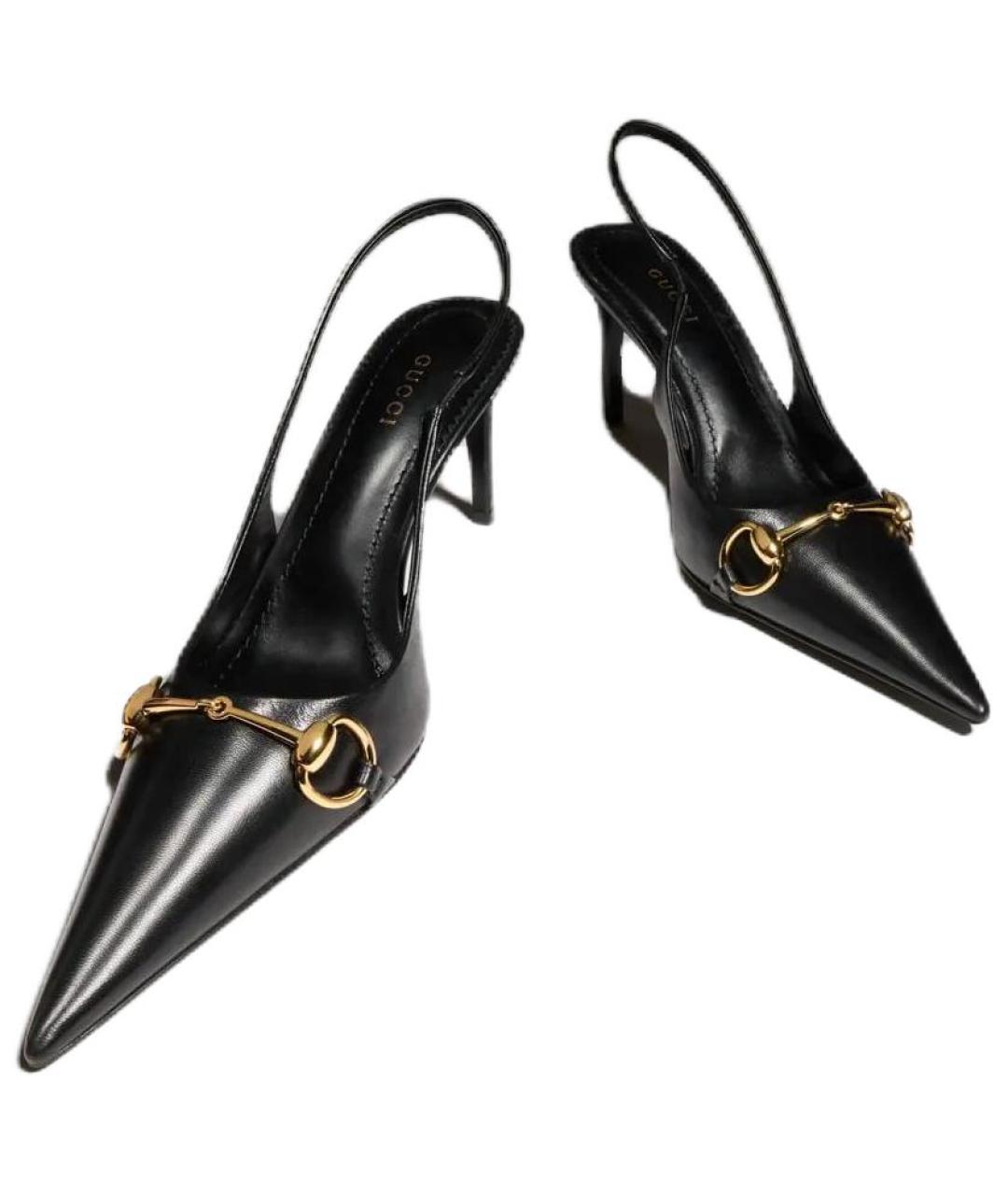 GUCCI Черные кожаные туфли, фото 5