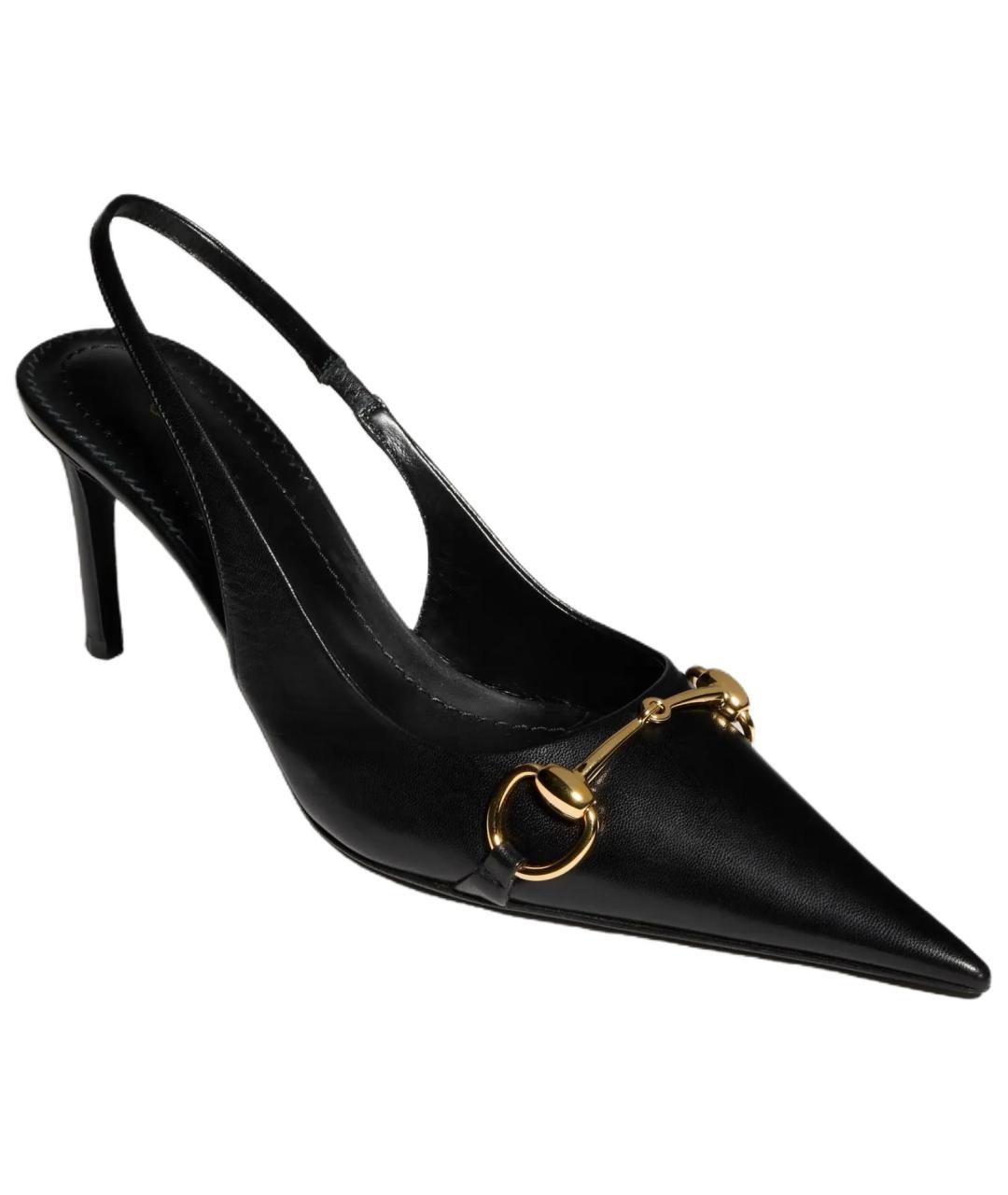 GUCCI Черные кожаные туфли, фото 3
