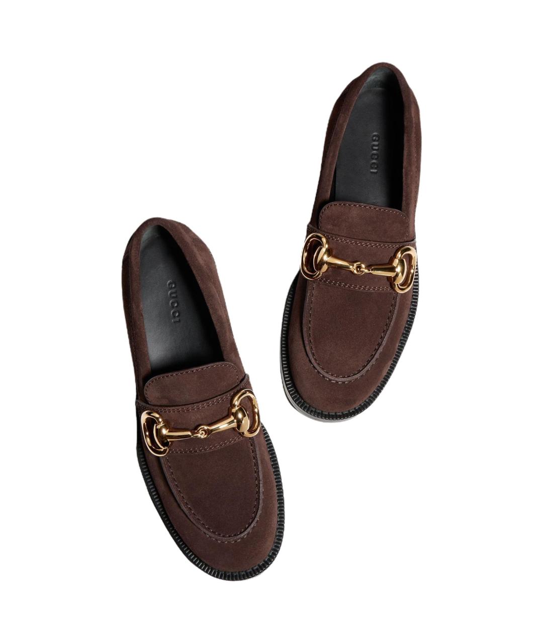 GUCCI Коричневые замшевые лоферы, фото 5