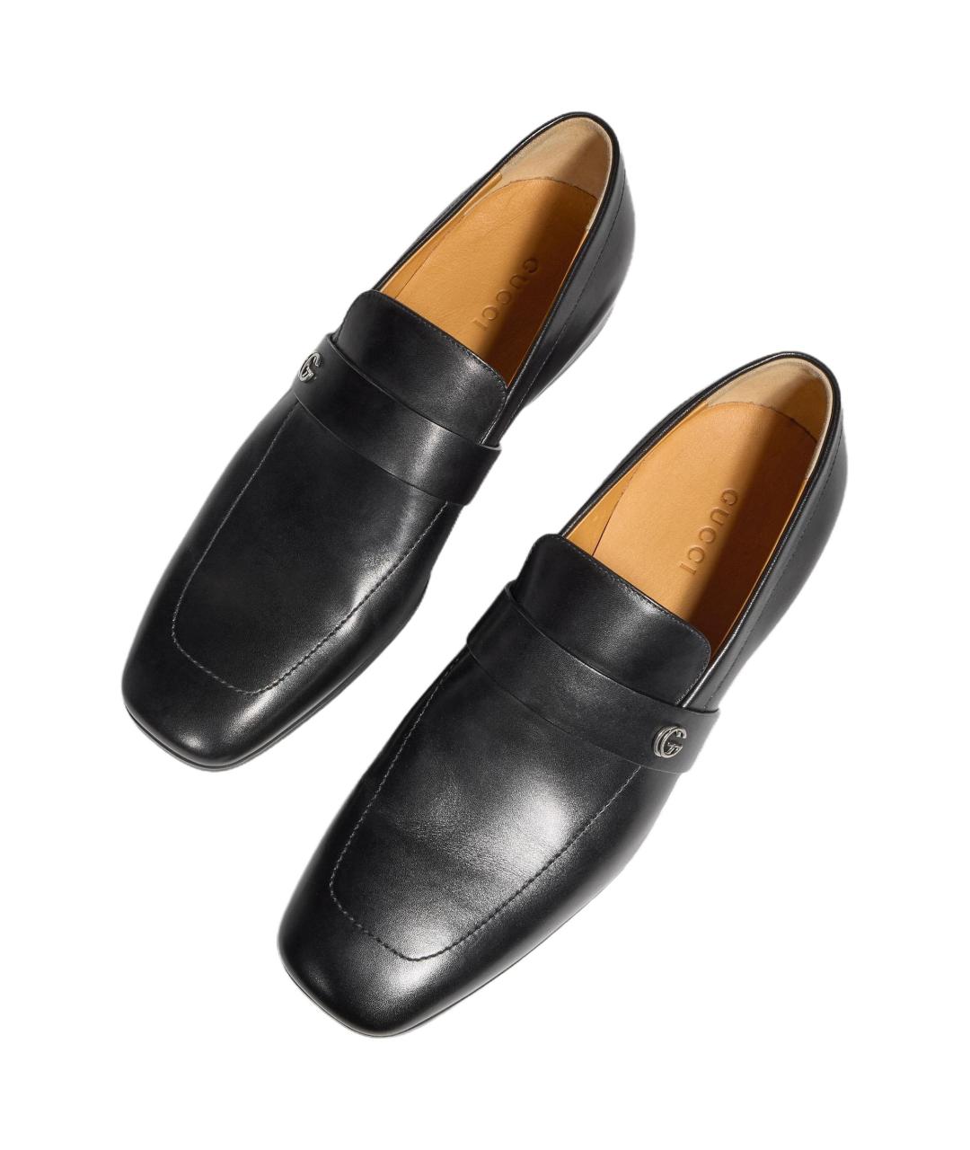 GUCCI Черные кожаные лоферы, фото 5
