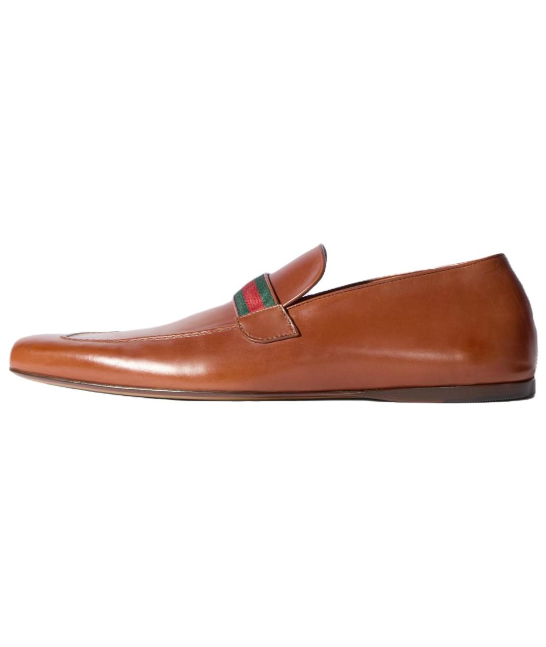 GUCCI Коричневые кожаные туфли, фото 2