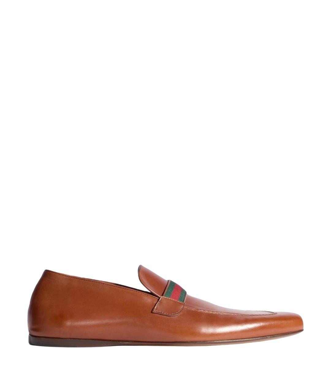 GUCCI Коричневые кожаные туфли, фото 1