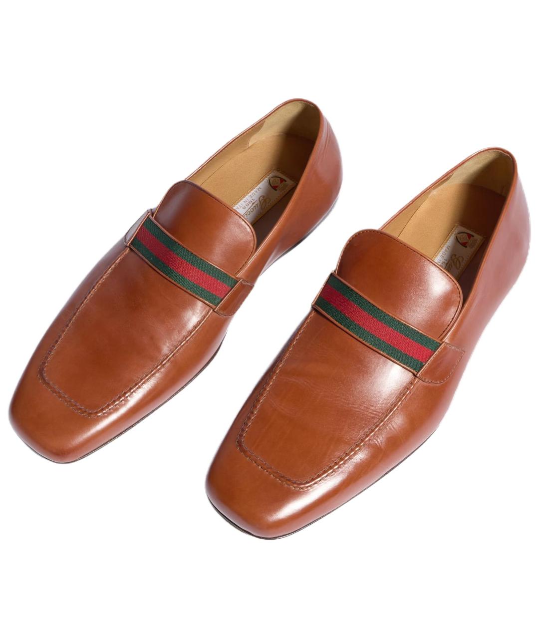GUCCI Коричневые кожаные туфли, фото 5