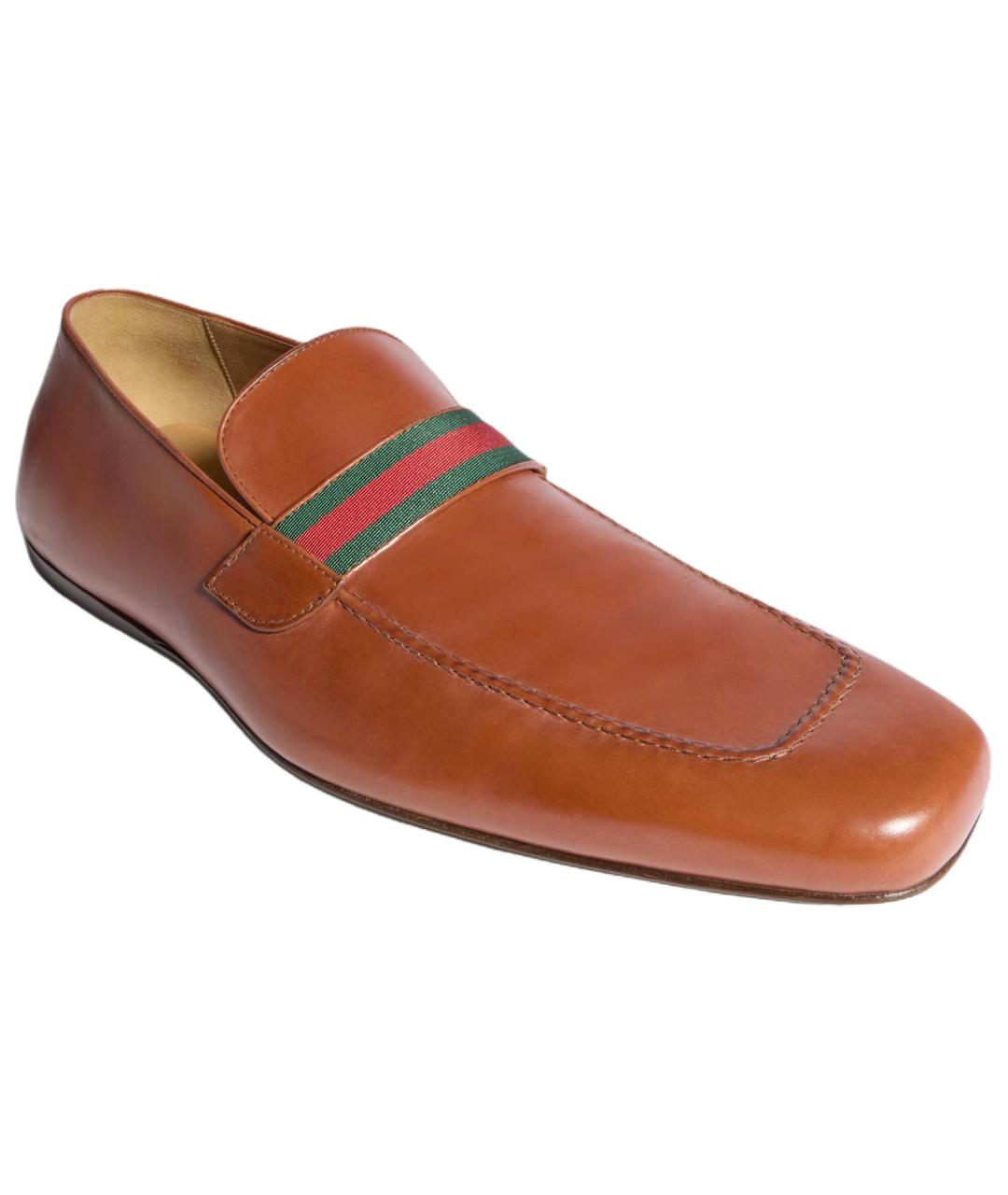 GUCCI Коричневые кожаные туфли, фото 3