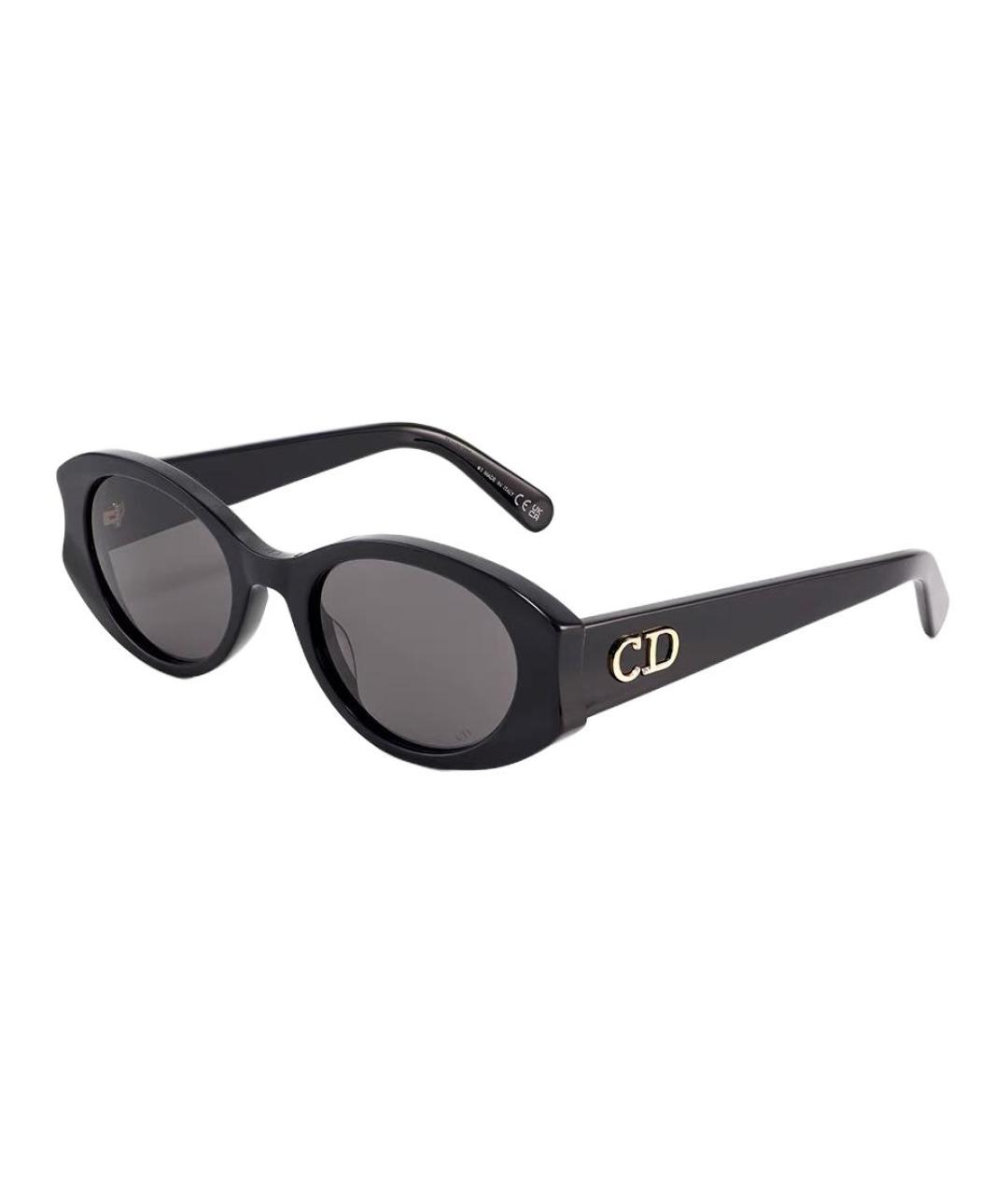 CHRISTIAN DIOR Черные пластиковые солнцезащитные очки, фото 4
