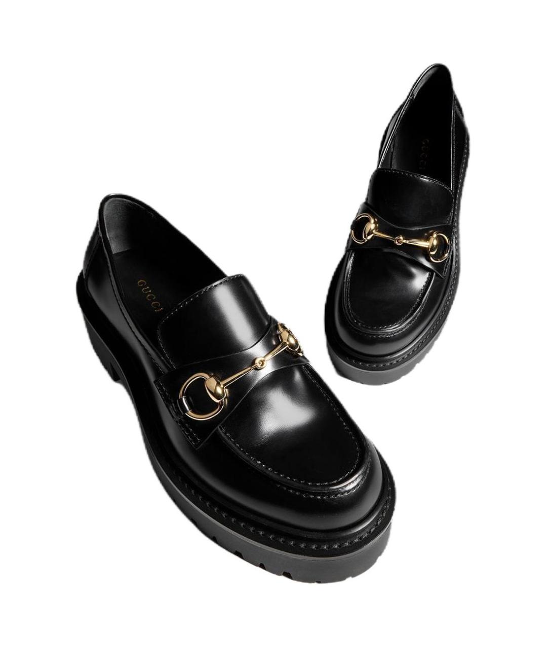 GUCCI Черные кожаные лоферы, фото 4