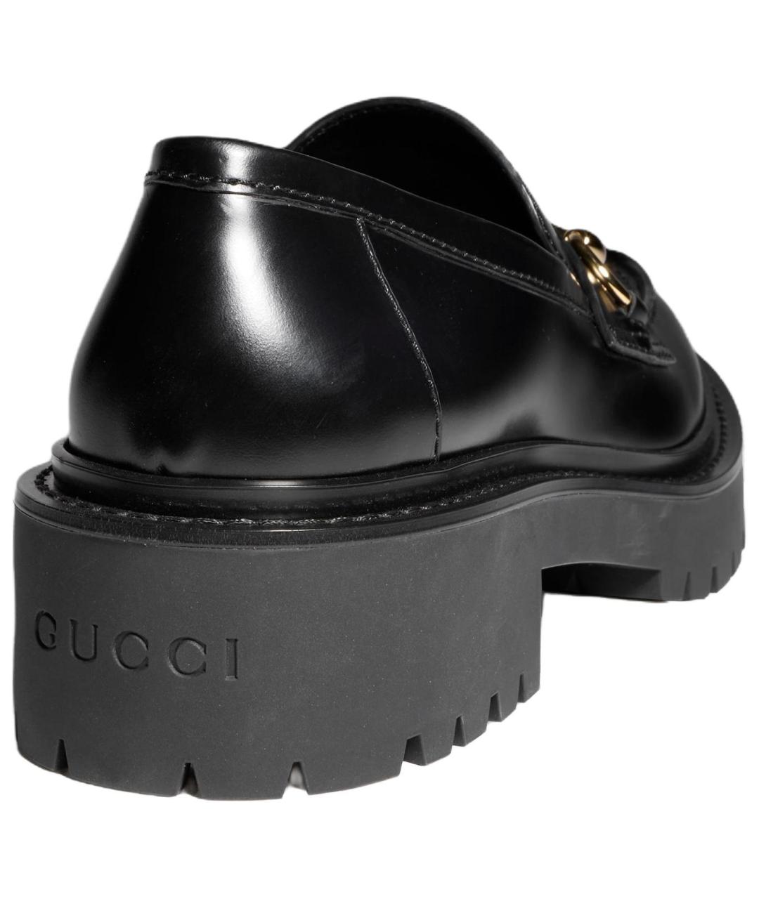 GUCCI Черные кожаные лоферы, фото 5