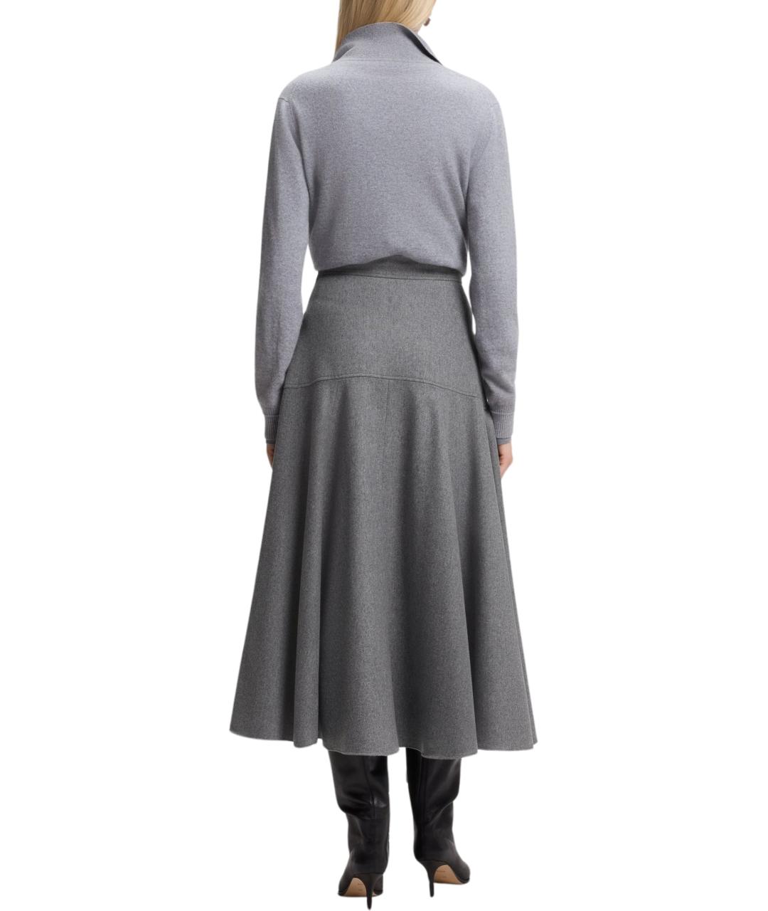 HUGO BOSS Серая юбка миди, фото 3