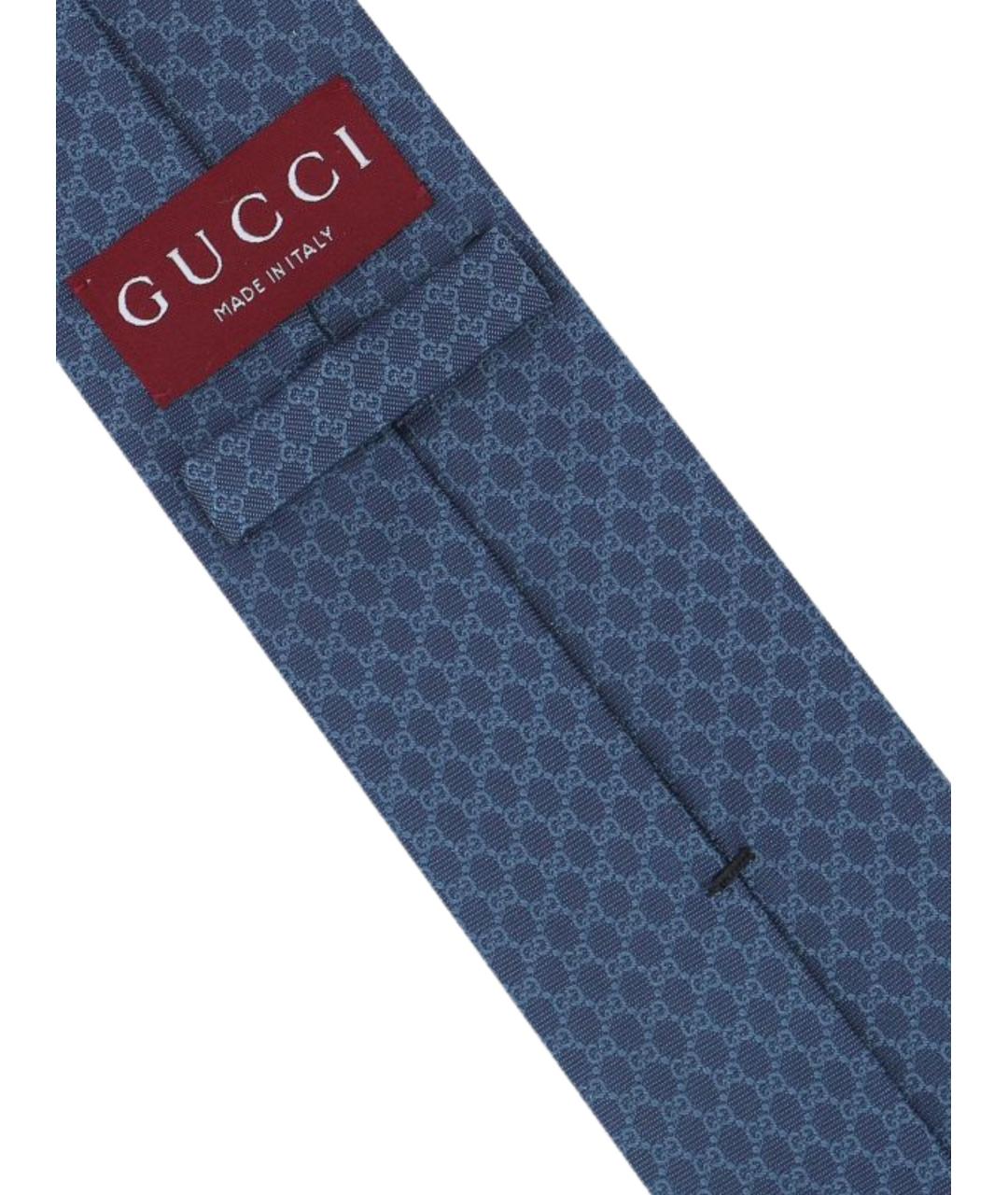 GUCCI Синий шелковый галстук, фото 3