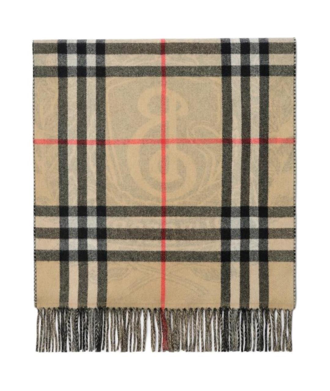 BURBERRY Бежевый кашемировый шарф, фото 2
