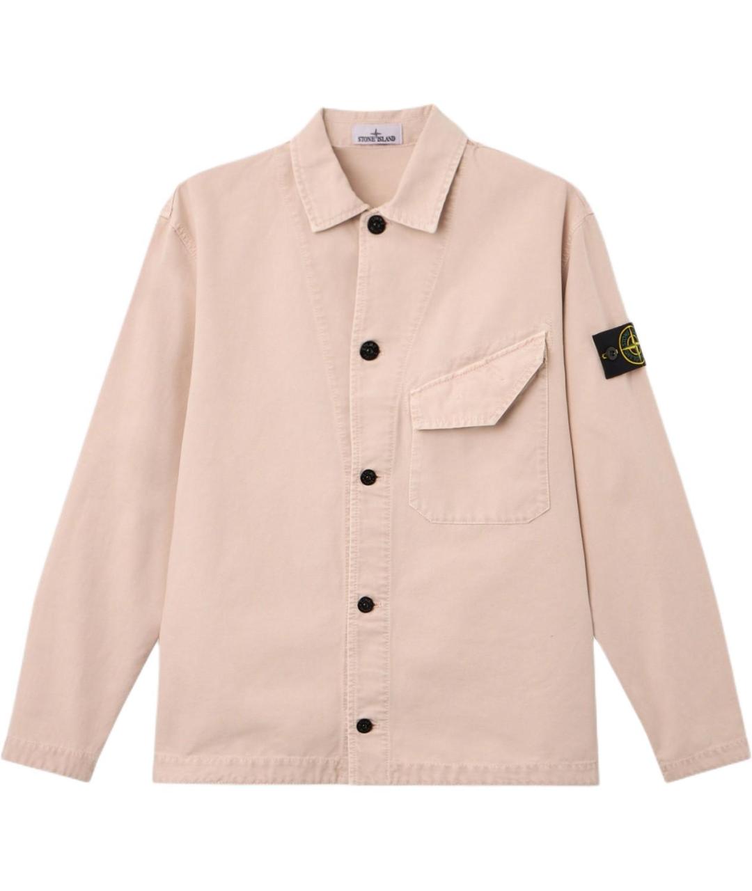 STONE ISLAND Розовая хлопковая классическая рубашка, фото 1