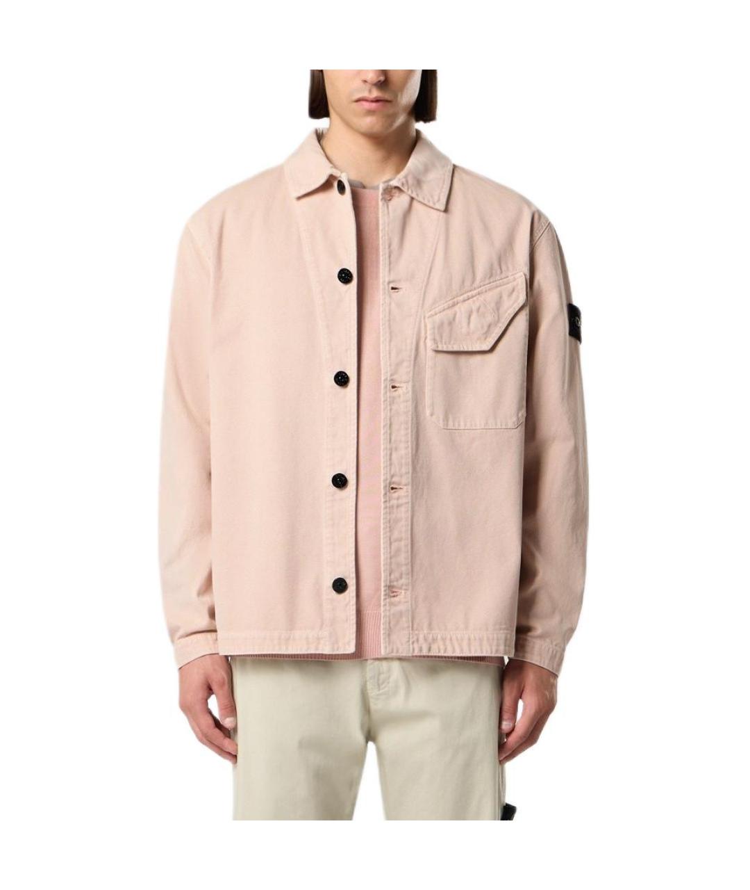 STONE ISLAND Розовая хлопковая классическая рубашка, фото 3