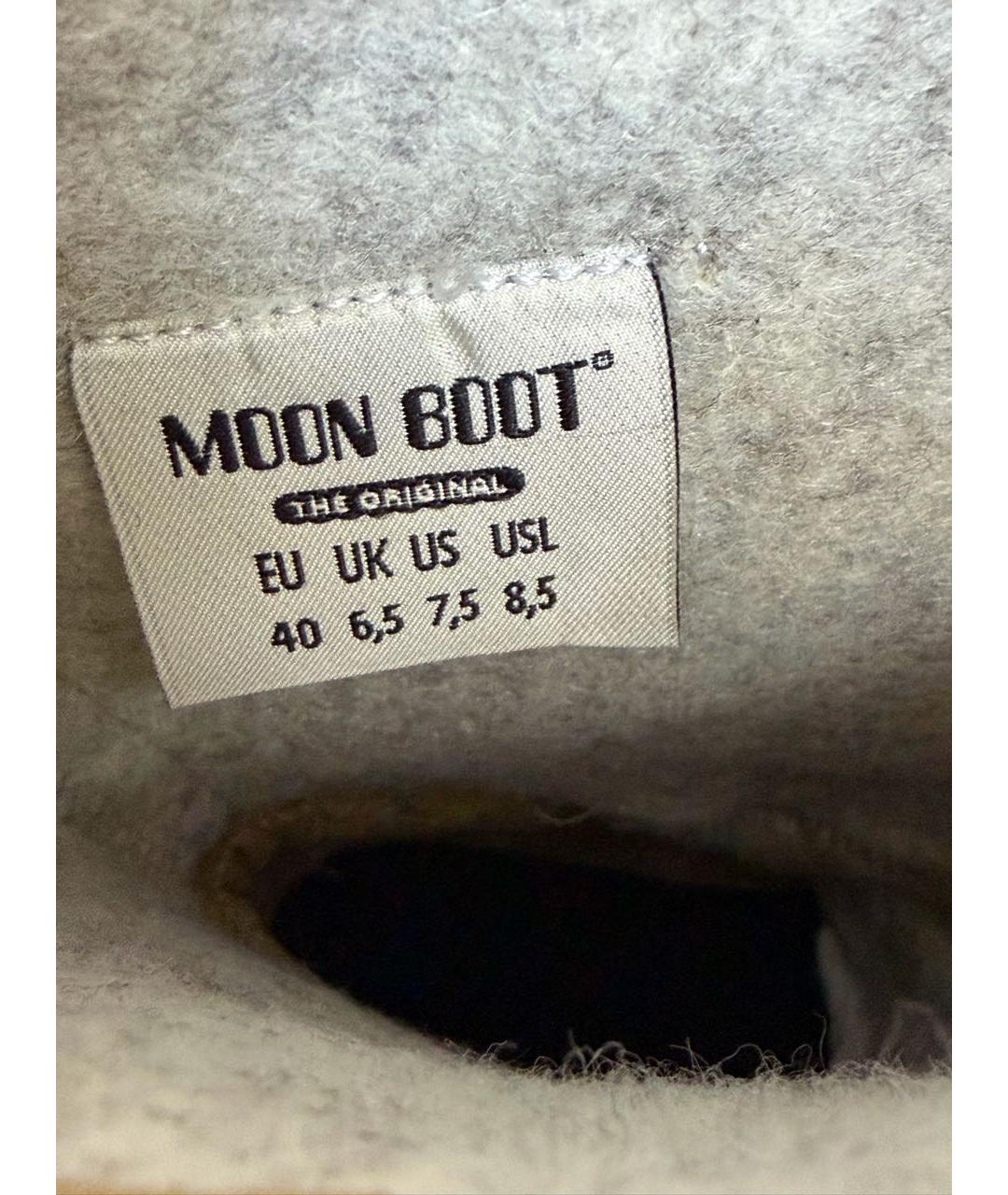MOON BOOT Темно-синие текстильные сапоги, фото 7