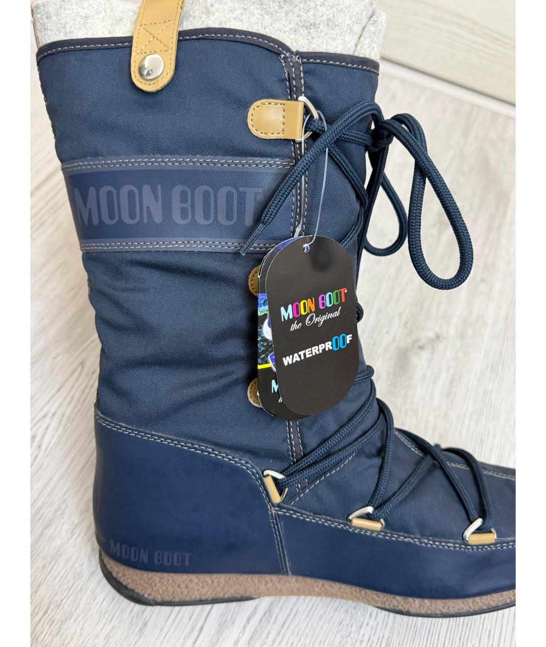 MOON BOOT Темно-синие текстильные сапоги, фото 6