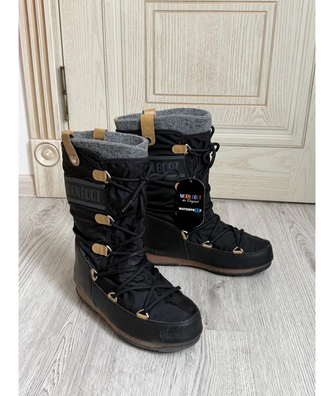 MOON BOOT Черные текстильные сапоги, фото 2