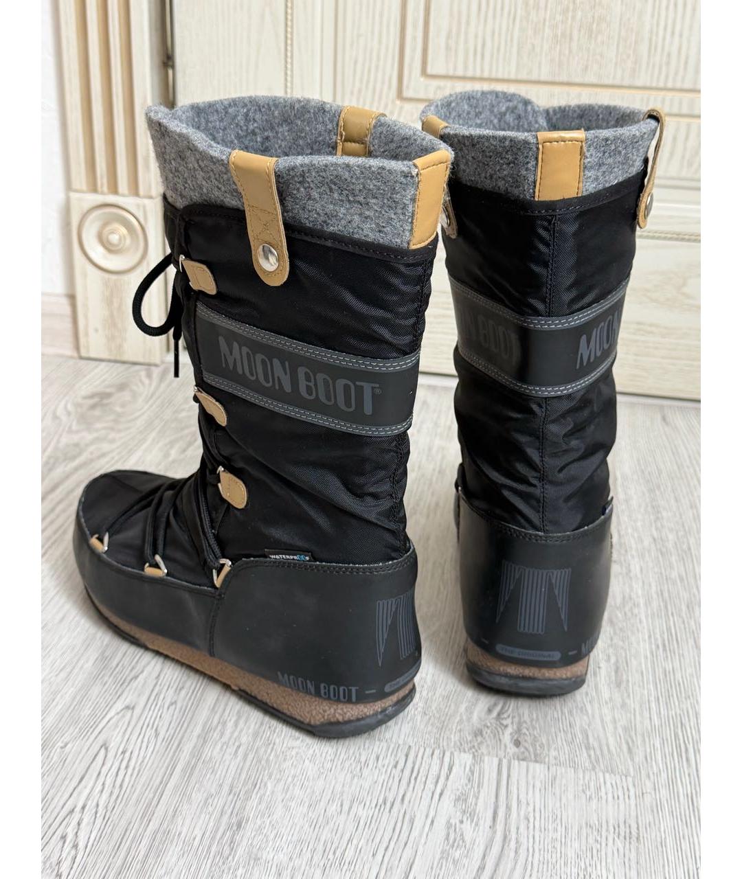 MOON BOOT Черные текстильные сапоги, фото 5