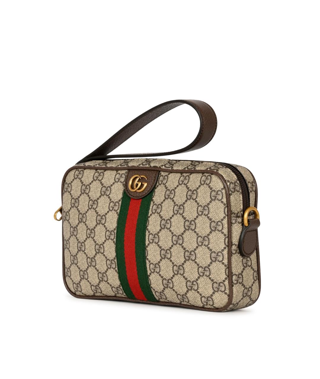 GUCCI Бежевая сумка на плечо из канвы, фото 2