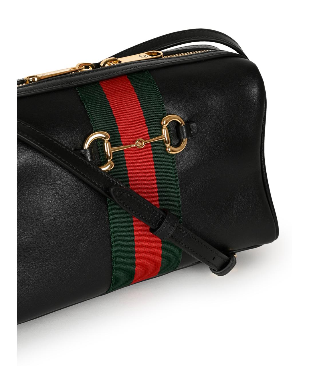 GUCCI Черная кожаная сумка через плечо, фото 4