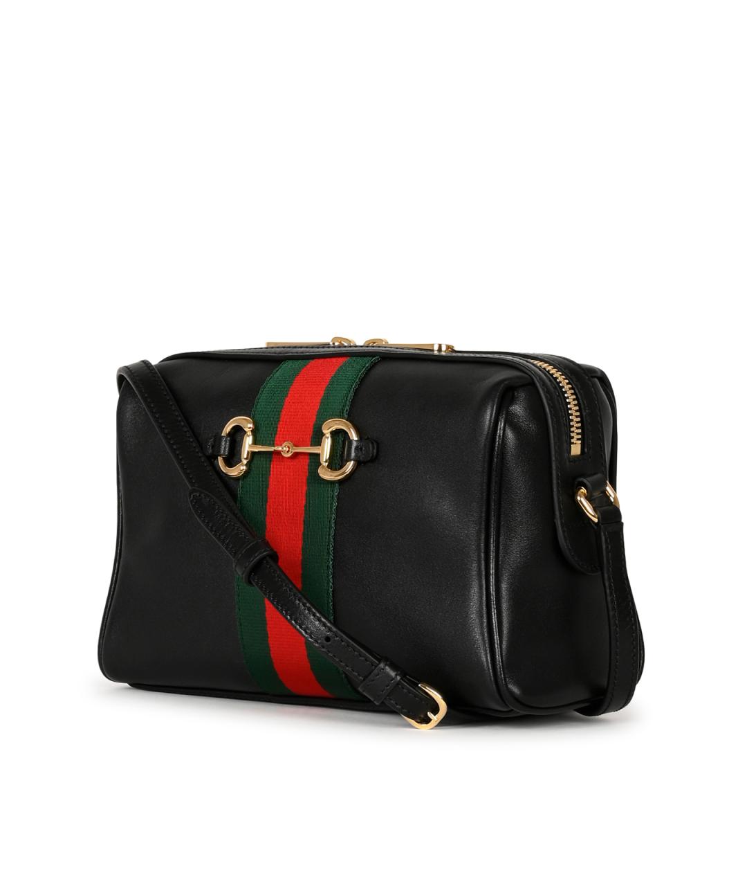 GUCCI Черная кожаная сумка через плечо, фото 2