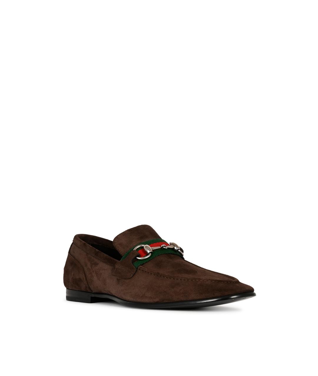 GUCCI Коричневые замшевые лоферы, фото 2
