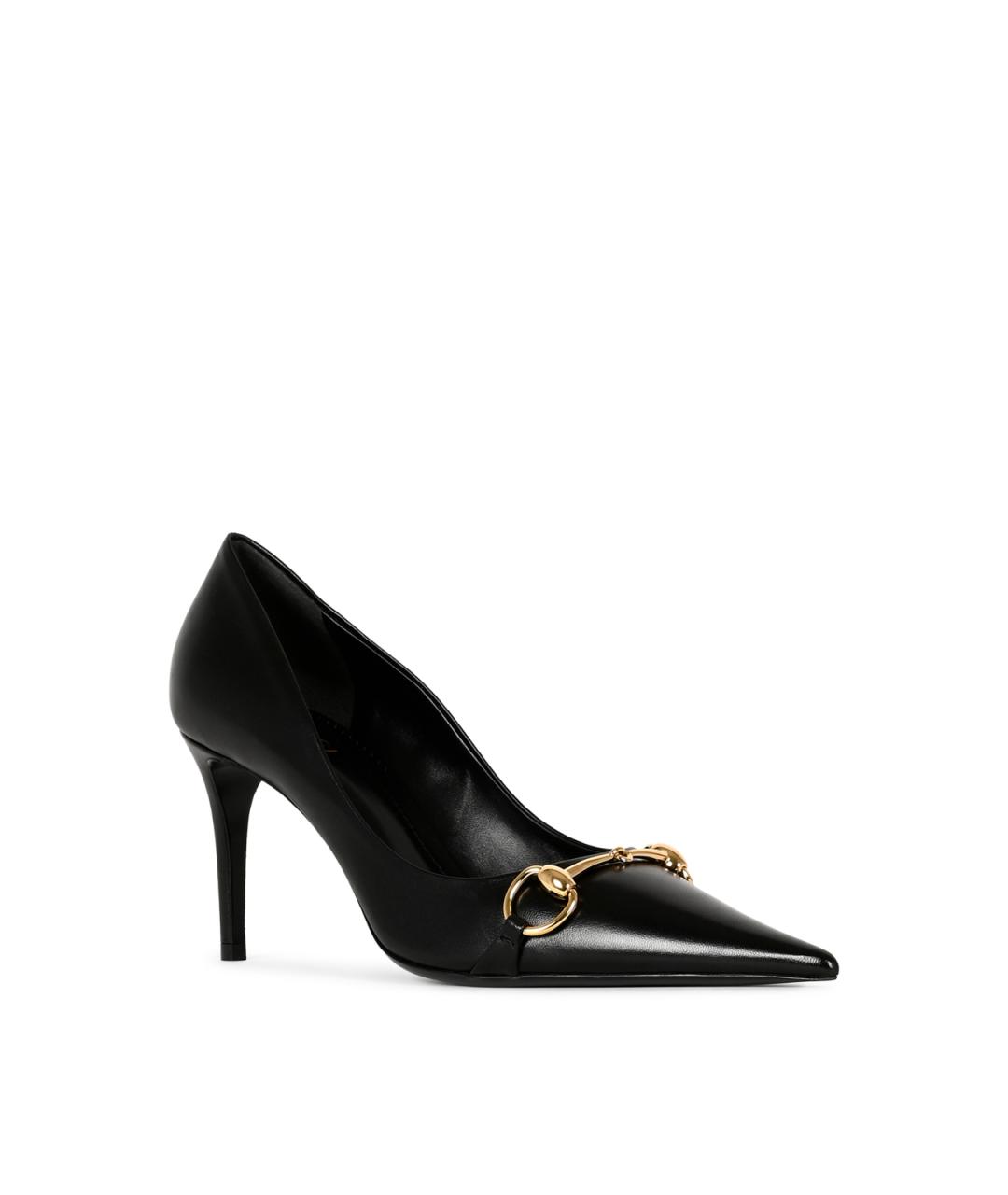 GUCCI Черные кожаные туфли, фото 2
