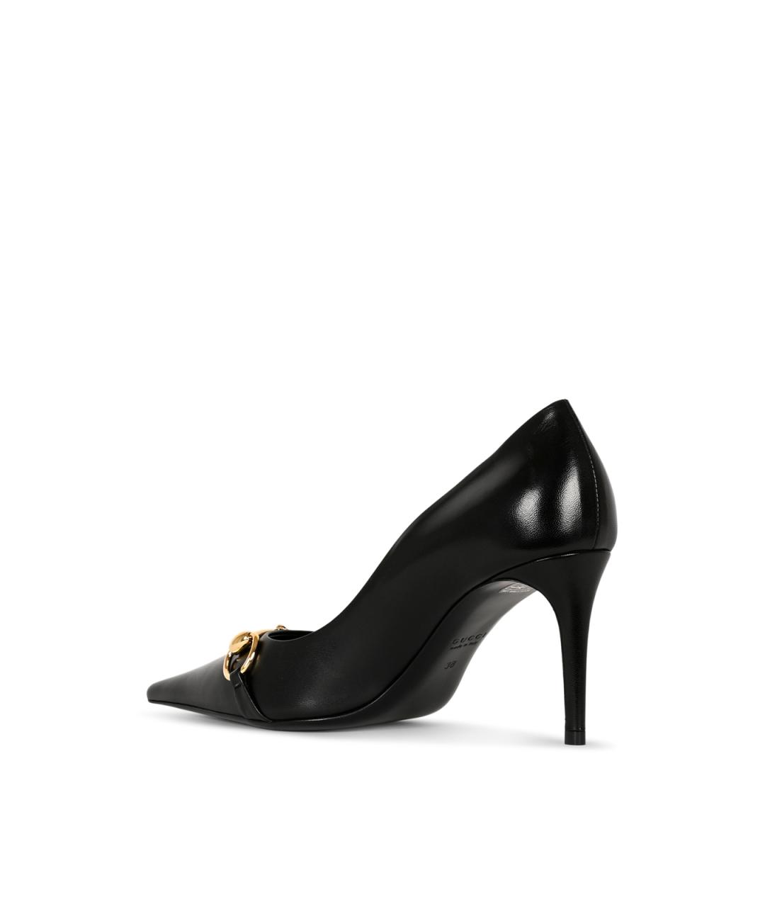 GUCCI Черные кожаные туфли, фото 3