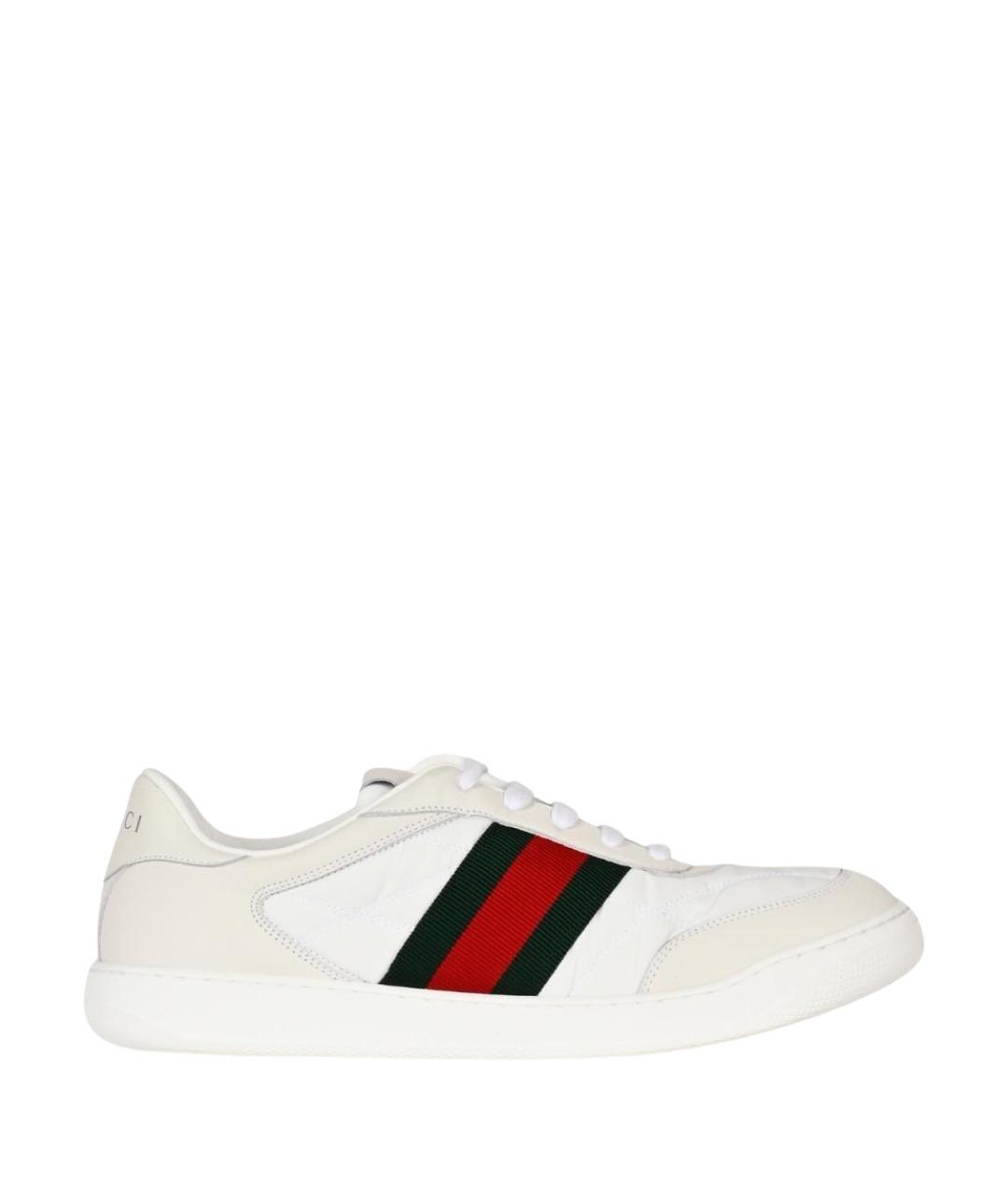 GUCCI Белые кожаные низкие кроссовки / кеды, фото 1