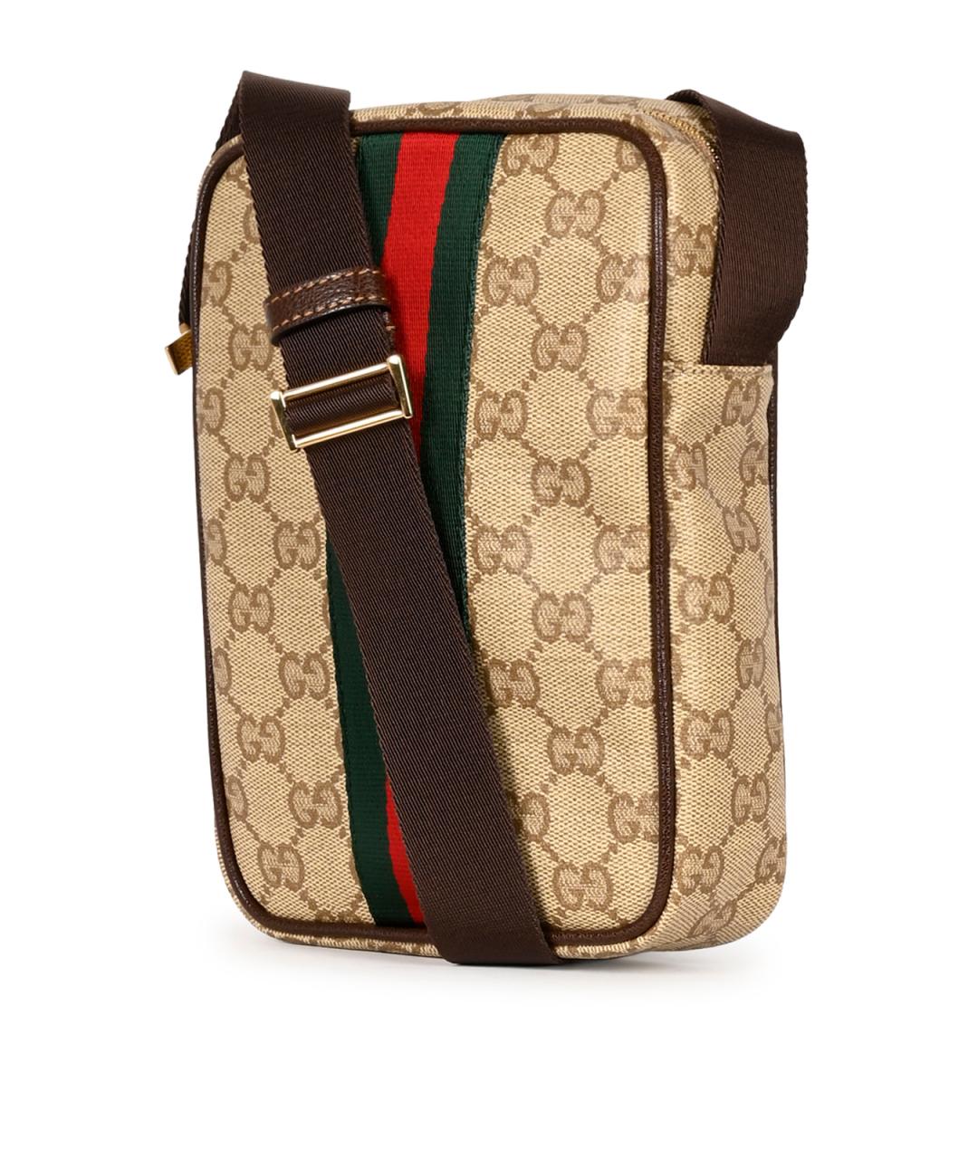 GUCCI Бежевая сумка на плечо из канвы, фото 2