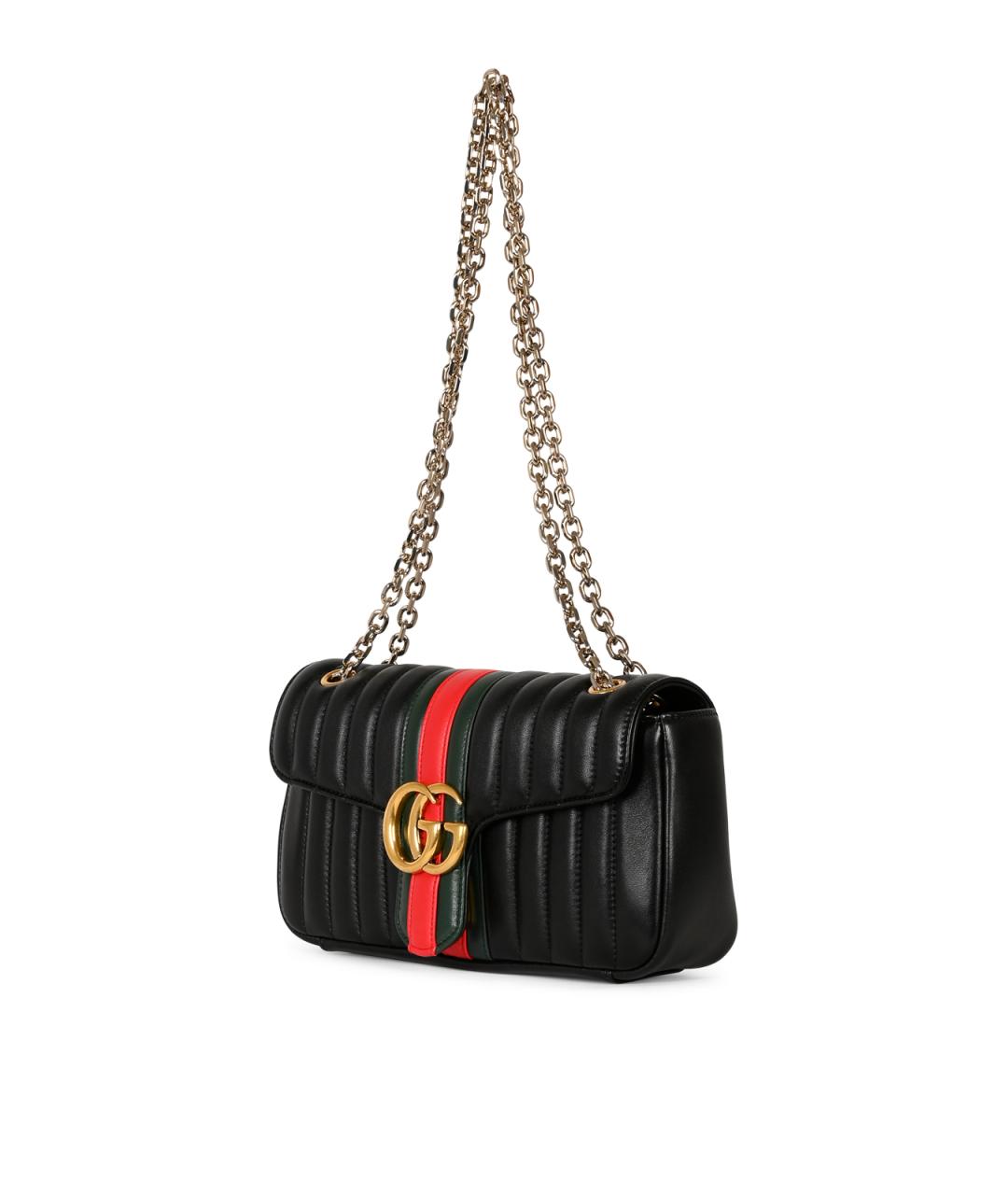 GUCCI Черная кожаная сумка через плечо, фото 2