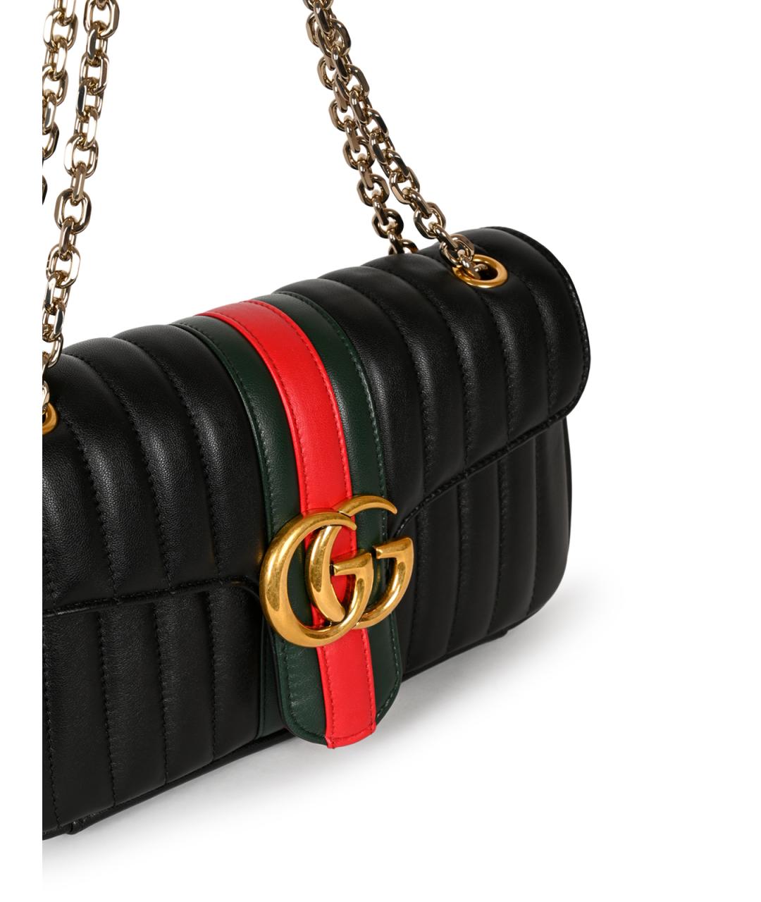 GUCCI Черная кожаная сумка через плечо, фото 4
