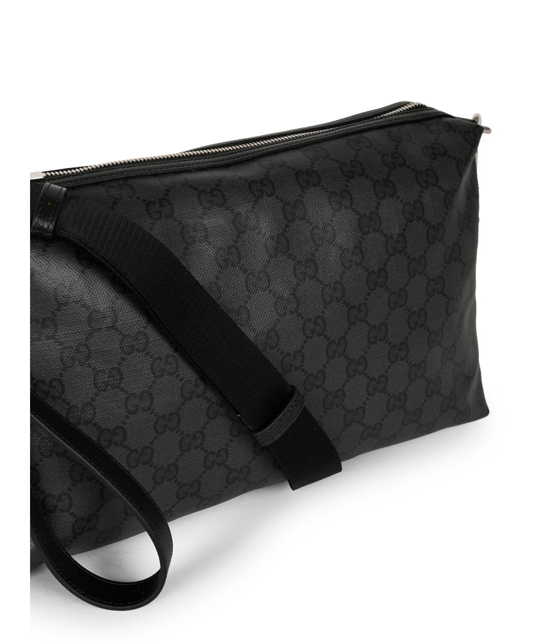 GUCCI Черная сумка на плечо из канвы, фото 4