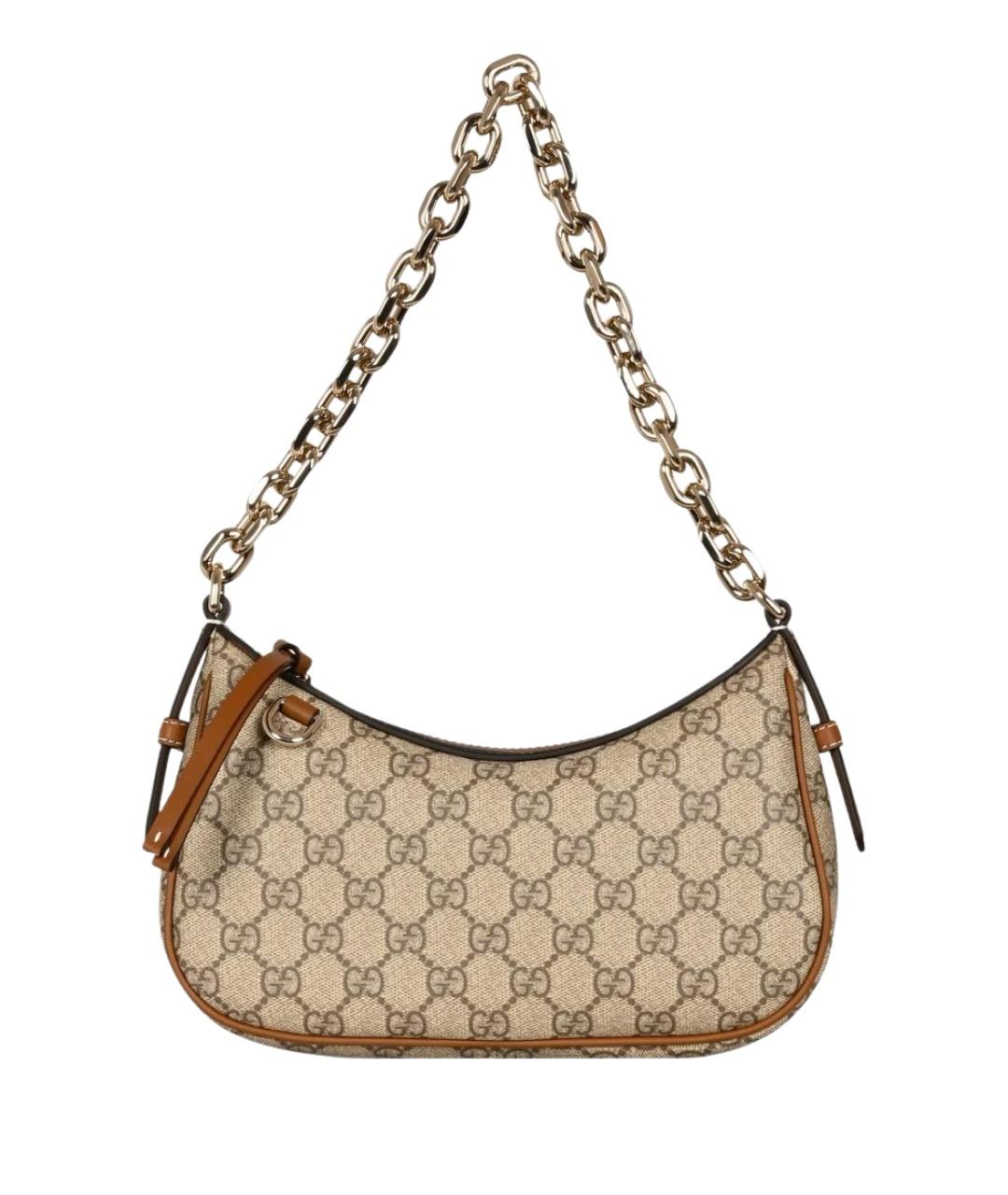 GUCCI Бежевая сумка через плечо из канвы, фото 1