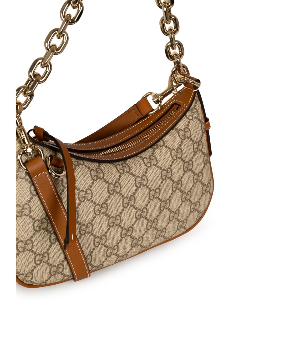 GUCCI Бежевая сумка через плечо из канвы, фото 4