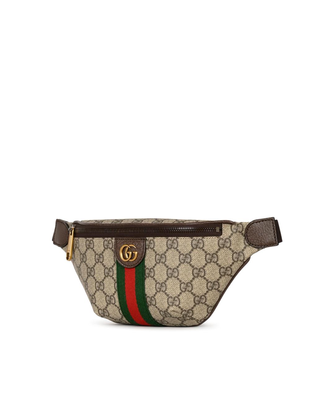GUCCI Бежевая поясная сумка из канвы, фото 2