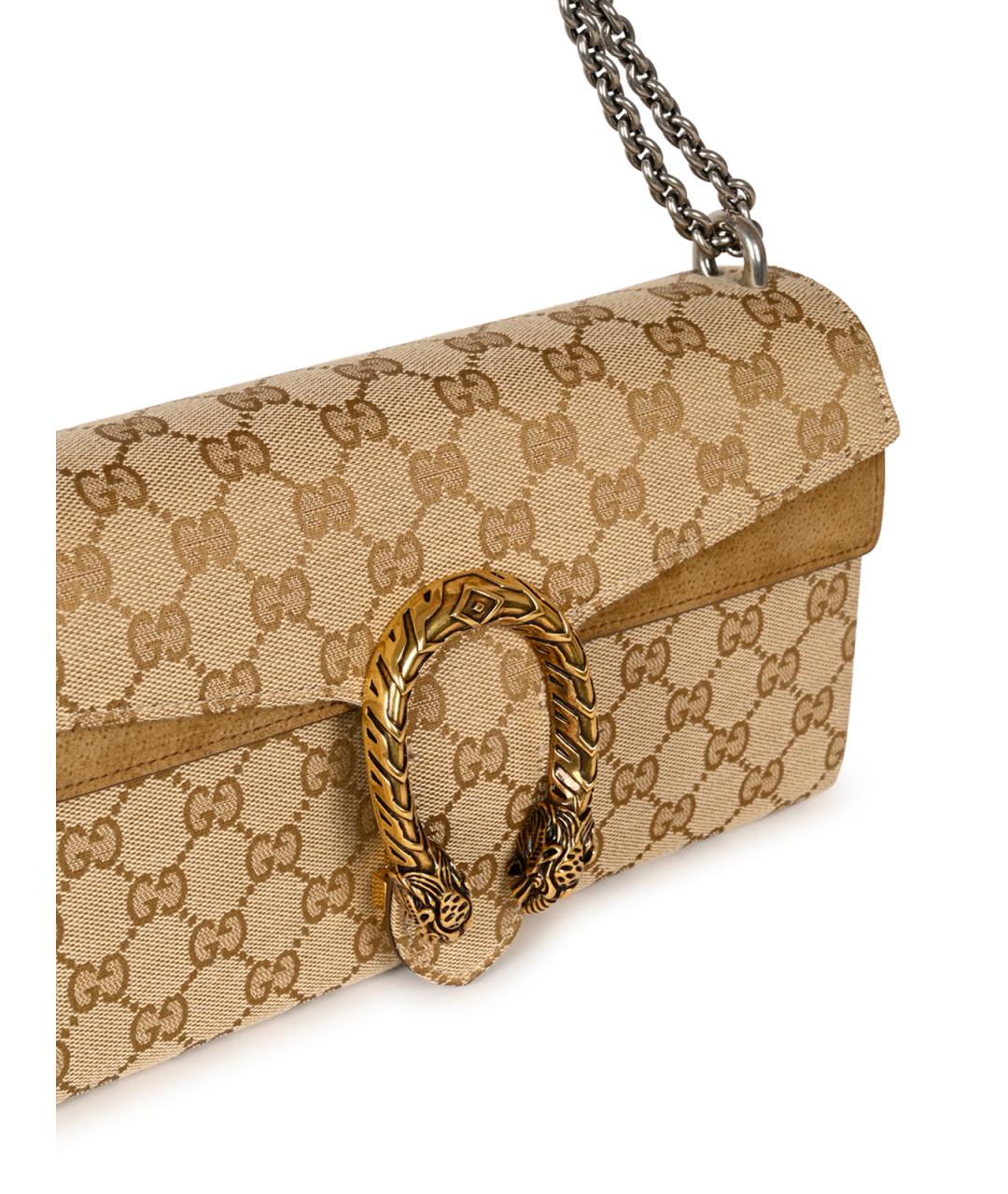 GUCCI Бежевая сумка через плечо из канвы, фото 4