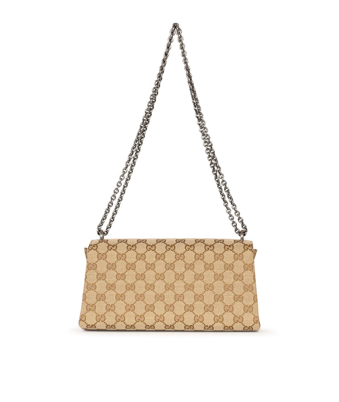 GUCCI Бежевая сумка через плечо из канвы, фото 3