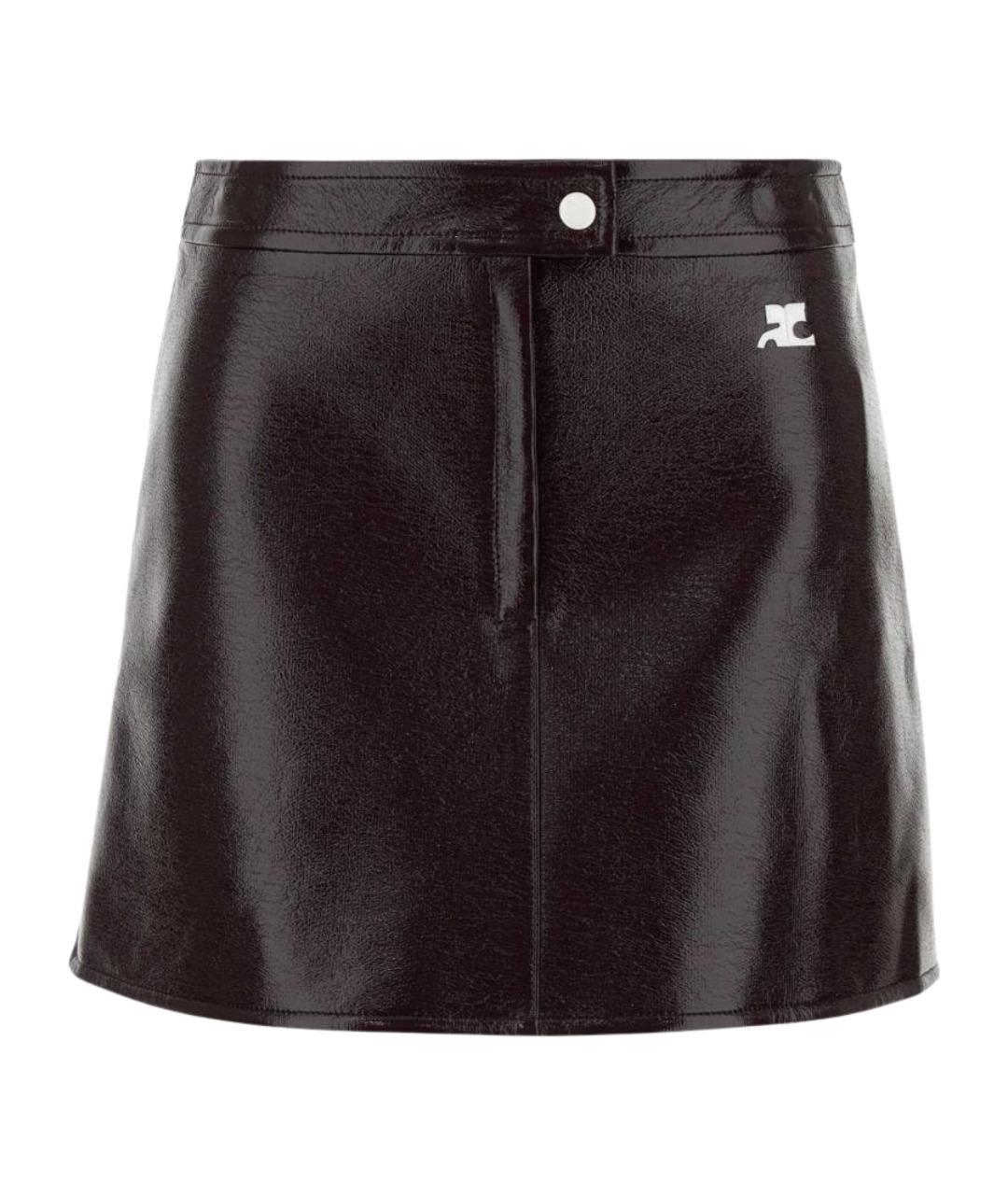 COURREGES Фиолетовая хлопковая юбка мини, фото 1