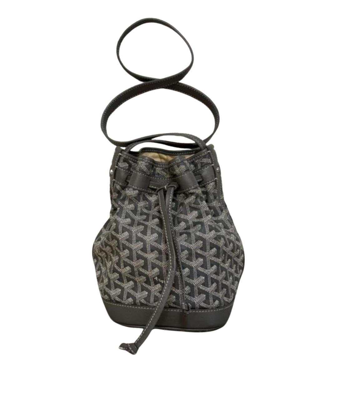 GOYARD Антрацитовая кожаная сумка через плечо, фото 1
