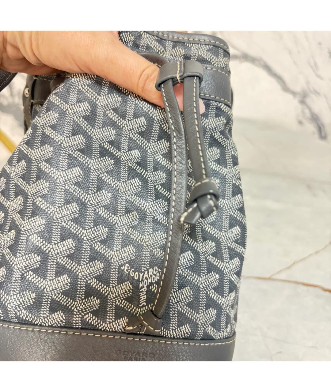 GOYARD Антрацитовая кожаная сумка через плечо, фото 6