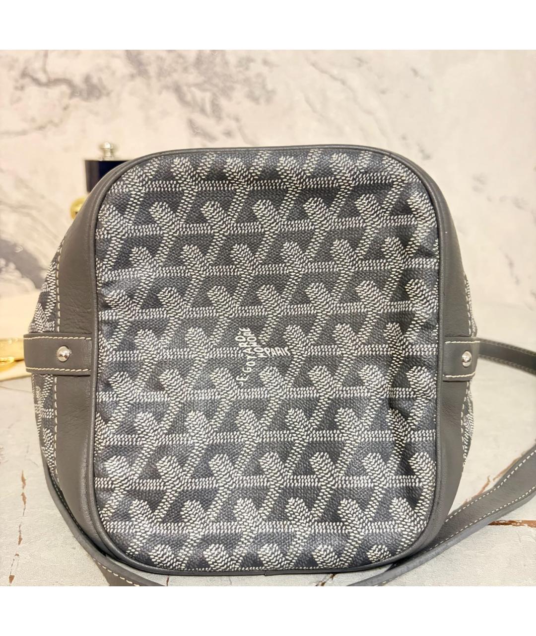 GOYARD Антрацитовая кожаная сумка через плечо, фото 2