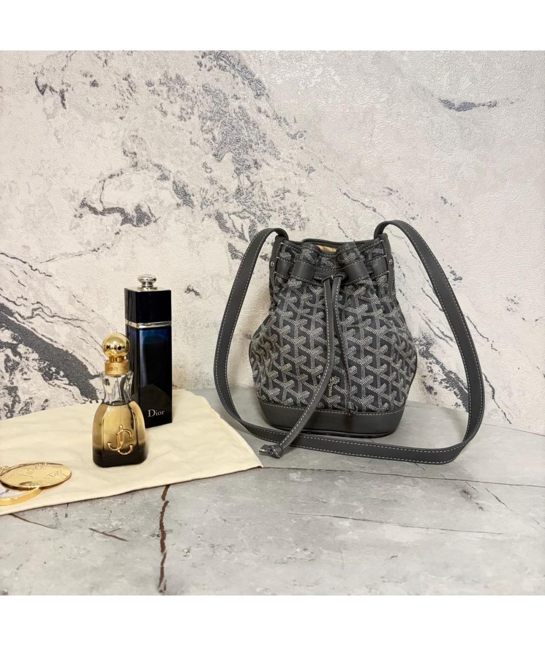 GOYARD Антрацитовая кожаная сумка через плечо, фото 5