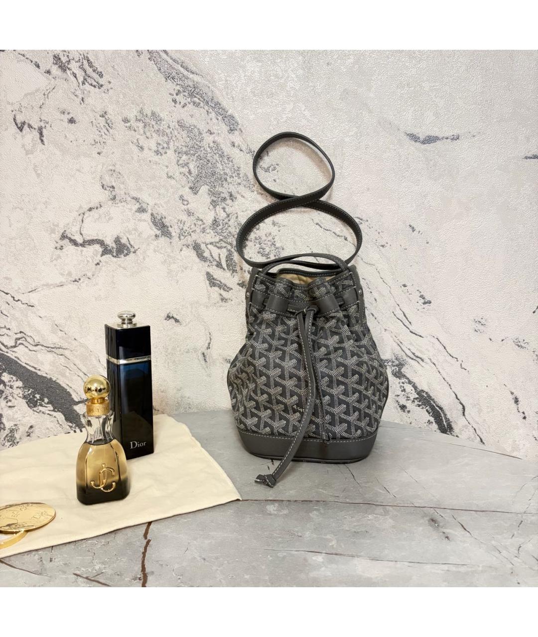 GOYARD Антрацитовая кожаная сумка через плечо, фото 9
