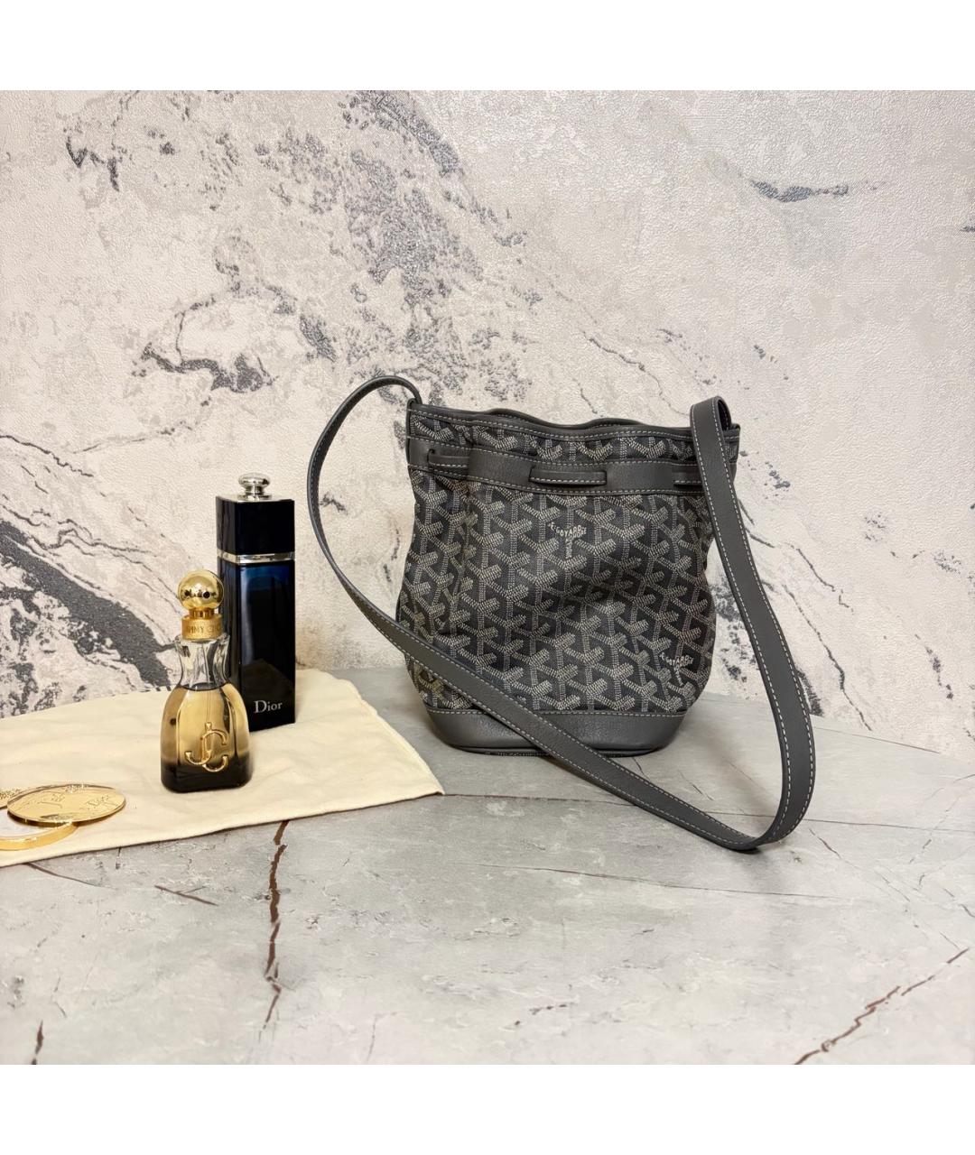 GOYARD Антрацитовая кожаная сумка через плечо, фото 3