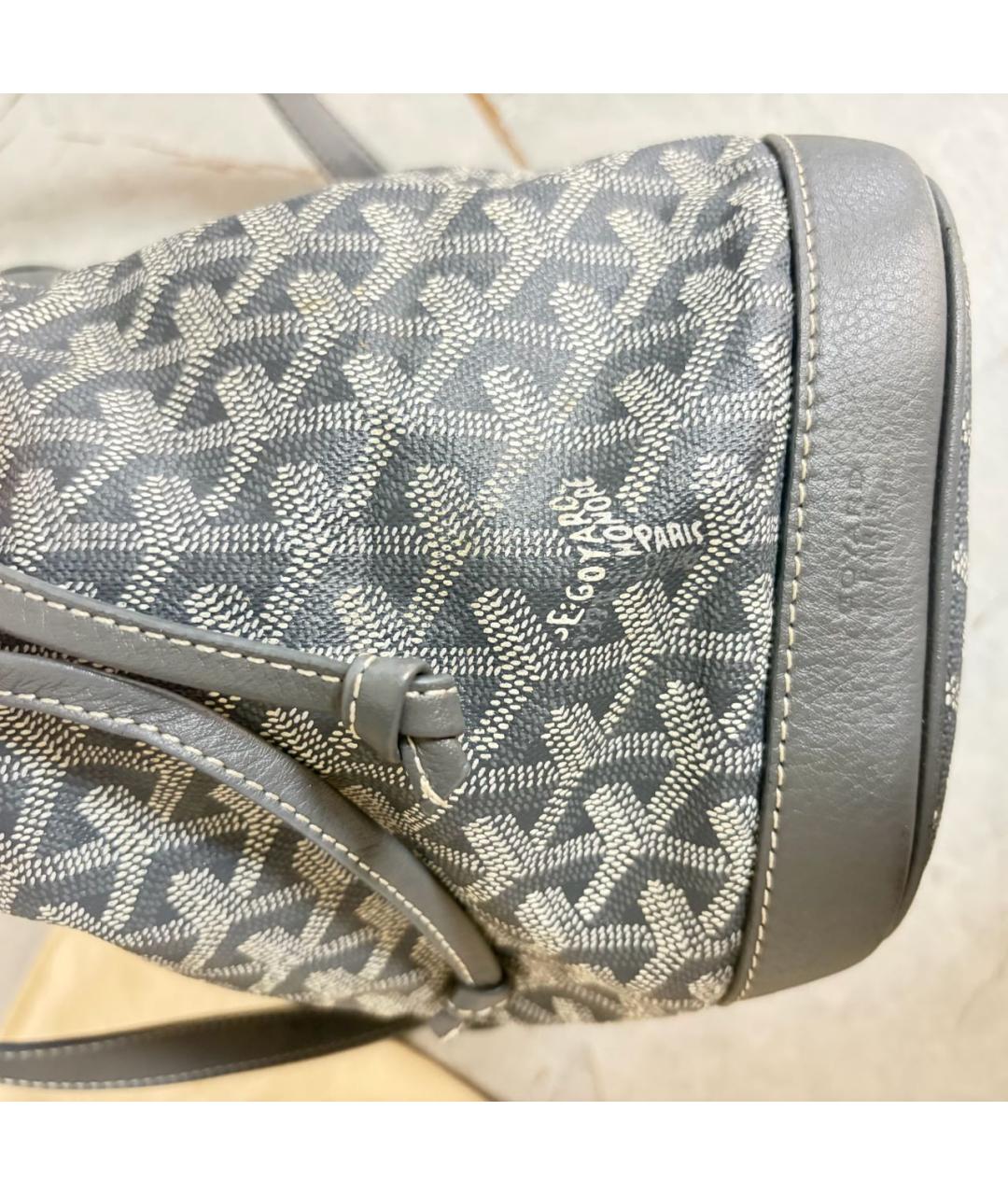 GOYARD Антрацитовая кожаная сумка через плечо, фото 7